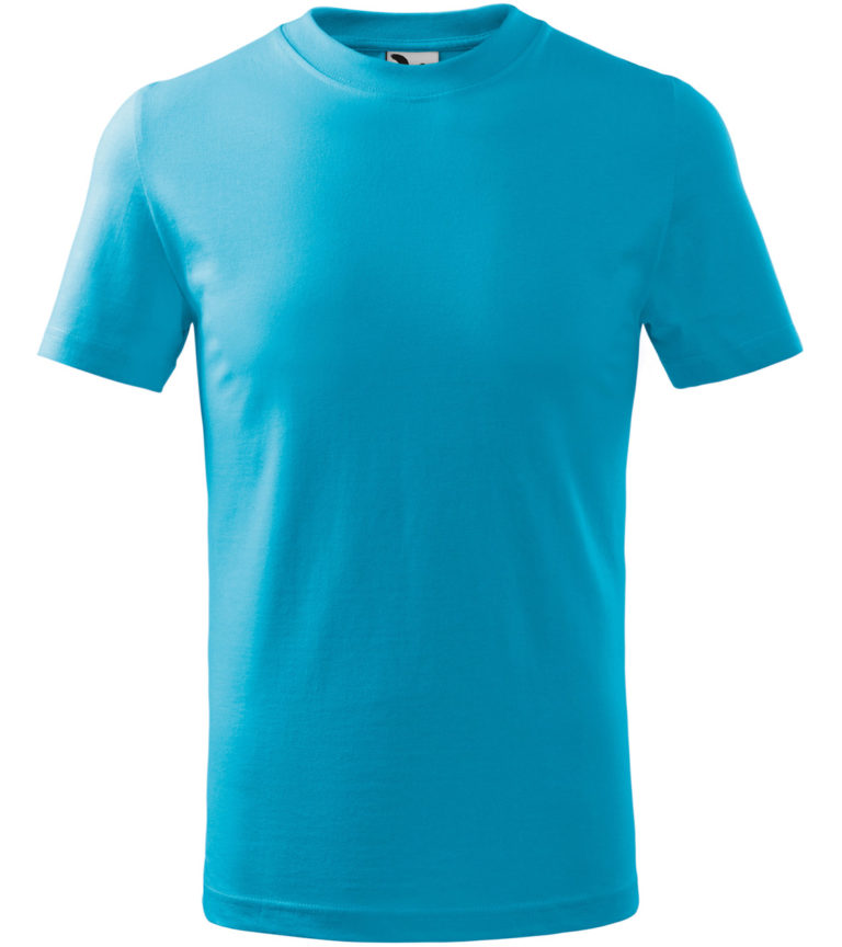 Dětské tričko bavlněné - barva tyrkysová 44 - přední